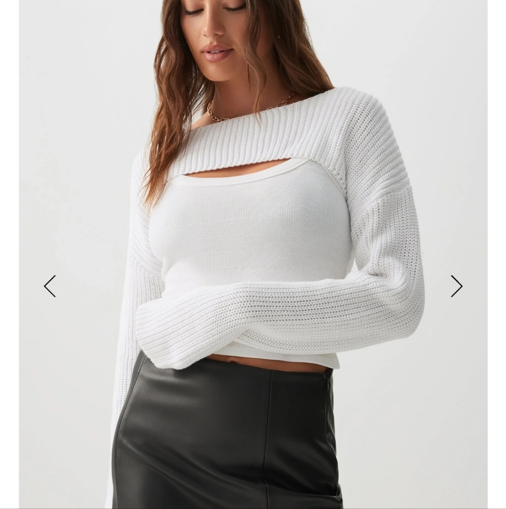 New Never Worn, No Tag, Ardene White Knit Shrug Sweater, Sz M-L